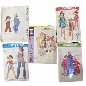 Vtg Lot 5 Kid Sewing Patterns McCall’s/Simplicity 8815 9294 3355 9688 6510